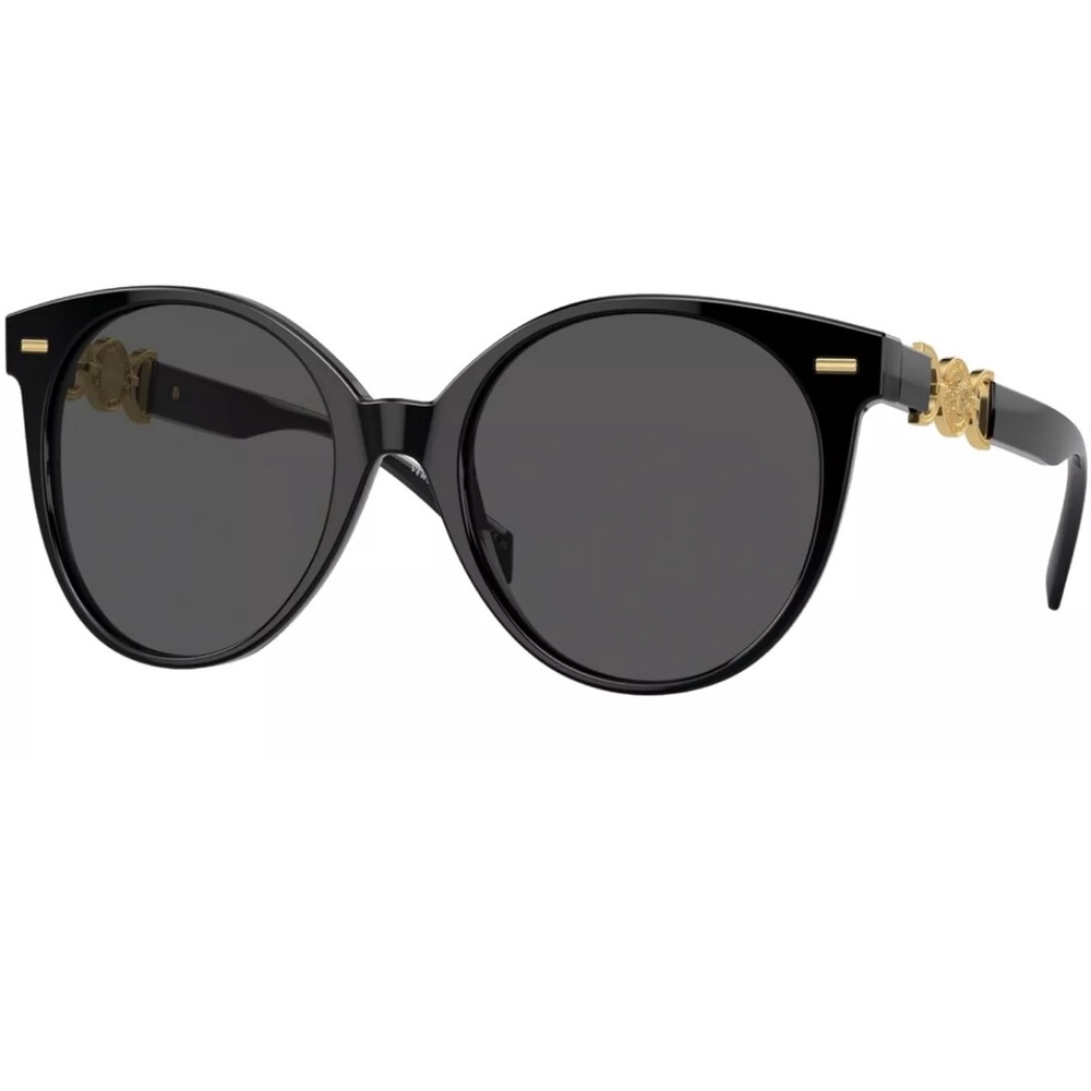 Versace Women's Black Oversize Round Panto Sunglasses - Italy